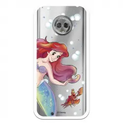Funda Oficial Disney Sirenita Y Sebastián Transparente Para Motorola Moto G6 - La Sirenita
