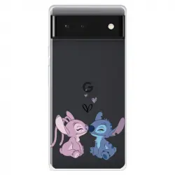Funda Para Google Pixel 6 Oficial De Disney Angel & Stitch Beso - Lilo & Stitch