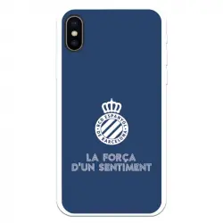 Funda para iPhone X del Rcd Espanyol Escudo Fondo Azul Escudo Fondo Azul - Licencia Oficial Rcd Espanyol