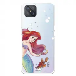 Funda Para Oppo Reno 4z Oficial De Disney Ariel Y Sebastián Burbujas - La Sirenita