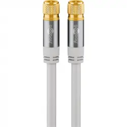 Goobay Cable de Antena Coaxial Conector F Macho/Macho 2m Blanco