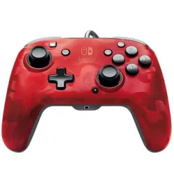 Mando PDP Faceoff Camuflaje Rojo para Nintendo Switch