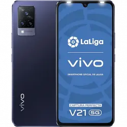 Móvil - vivo V21 5G, Azul, 128 GB, 8 6.44" FHD+, 90 Hz, AMOLED, MTK Dimensity 800U, 4000 mAh, Android