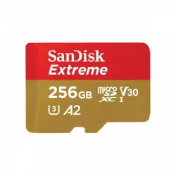 SanDisk Extreme microSDXC 256GB UHS-I A2 V30 Clase 10 con Adaptador