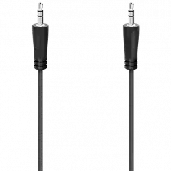 Cable audio - Hama 205116, 2x Jack 3.5 mm, 5 m, Negro