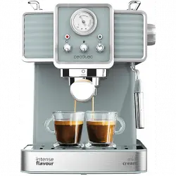 Cafetera express - Cecotec Power Espresso 20 Tradizionale, bars, 1350 W, Vaporizador, Thermoblock Azul