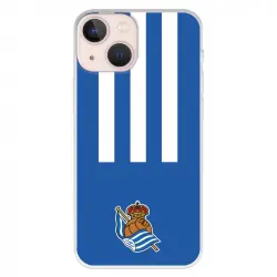 Funda para iPhone 13 Mini del Real Sociedad de Fútbol Real Rayas Verticales Licencia Oficial