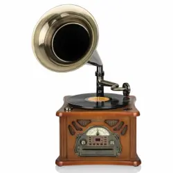 Gramófono Hi Fi Vintage Tocadiscos 33/45/78rpm, Radio Am/fm, Reproductor Cd-mp3, Usb Grabador Madera Roadstar Hif-1850tumpk