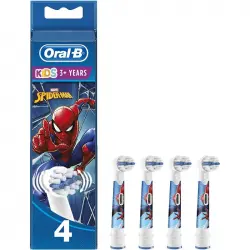 Oral-B Kids 3+ Cabezales de Recambio Spiderman 4 Unidades