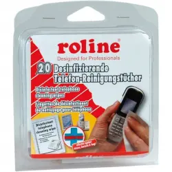 Roline Pack de 20 Toallitas Desinfectantes de Limpieza para Móvil/PDA