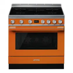 Smeg - Cocina compacta Smeg 90 cm, placa inducción 5 zonas y horno - CPF9IPOR.