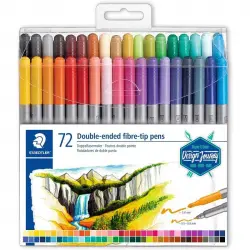 Staedtler Design Journey 3200 Tb72 Caja 72 Rotuladores para Lettering Doble Punta Colores Variados