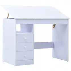 VidaXL Escritorio de Dibujo para Niños Inclinable Blanco