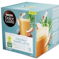 Cápsulas monodosis - Dolce Gusto 12451460 Nescafe, Café Latte con leche de coco, Apto para veganos, 12 Uds