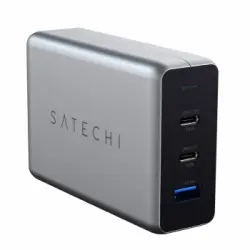 Cargador De Corriente Gan 100w 2 Usb-c Pd + Usb Diseño Compact Satechi Gris