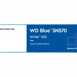 Disco duro SSD interno 1 TB - Western Digital WD Blue SN570 NVMe SSD, Lectura 3500 MB/s, M.2 2280, Azul