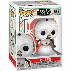 Figura - Funko Pop! Star Wars Holiday: Snowman C3PO, Vinilo, 9.5 cm