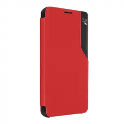 Funda Galaxy S23 Ventana De Visualización De La Hora Soporte Vídeo Rojo