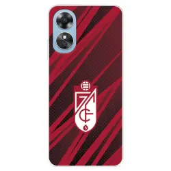 Funda Para Oppo A17 Del Granada Cf Escudo - Líneas Rojas Y Negras - Licencia Oficial Granada Cf