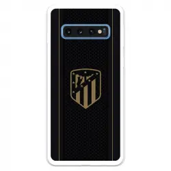 Funda Para Samsung Galaxy S10 Plus Del Atleti Escudo Dorado Fondo Negro - Licencia Oficial Atlético De Madrid
