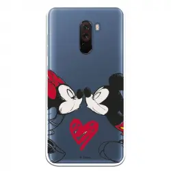 Funda Para Xiaomi Pocophone F1 Oficial De Disney Mickey Y Minnie Beso - Clásicos Disney