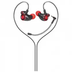 HP DHE7002 Auriculares con Micrófono Desmontable Negro/Rojo