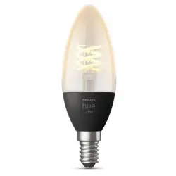 Philips Hue White Bombilla LED Inteligente Vela Filamento 4.5W E14 Luz Blanca Cálida