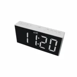 Radioreloj Despertador Led Blanco Aic 48xxl