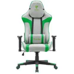 Tempest Conquer Silla Gaming Gris/Verde Tela Transpirable