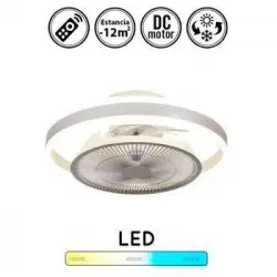 Ventilador De Techo Mistral Con Luz Led 72w, 1750 Lúmenes, Motor Dc Silencioso, Mando A Distancia, Color Plata