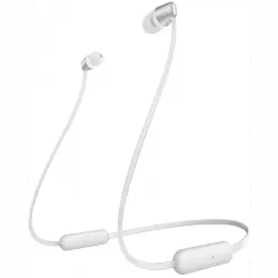 Auriculares inalámbricos - Sony WI-C310W, Neckband, De botón, Bluetooth, 15h Autonomía, Carga USB-C, Ligeros y flexibles, Blanco