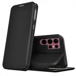 Cool Funda Flip Cover Elegance Negro para Samsung Galaxy S22 Ultra S908