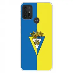 Funda Para Motorola Moto G30 Del Cádiz Cf Escudo Fondo Bicolor - Licencia Oficial Cádiz Cf