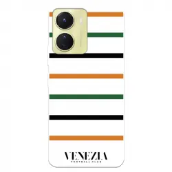 Funda Para Vivo Y16 Del Venezia Football Club Fondo Blanco Rayas - Licencia Oficial Venezia Football Club