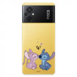 Funda Para Xiaomi Poco M5 Oficial De Disney Angel & Stitch Beso - Lilo & Stitch