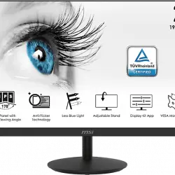 Monitor - MSI PRO MP271, 27" FHD+, 5 ms, 75 Hz, IPS, Anti-Flicker, Compatible con VESA, Negro