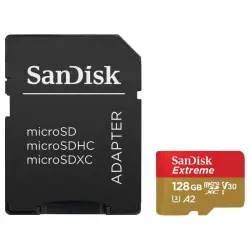SanDisk Extreme MicroSDXC 128GB UHS-I A2 V30 Clase 10 con Adaptador SD