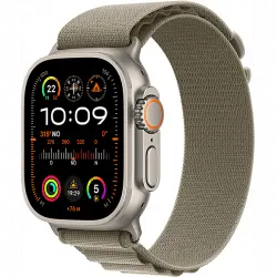 Apple Watch Ultra 2 (2023), GPS + Cellular, 49 mm, Caja de titanio, Gesto doble toque, Correa Alpine Loop en Talla L color Verde oliva