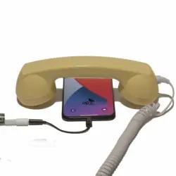 Auricular Retro Por Móviles (iphone) Crema