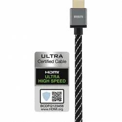 Cable HDMI - Hama 00127171 , resistente, 8K, Ultra HD, 1 metro, Color Gris