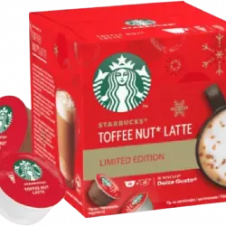 Cápsulas monodosis - Starbucks Toffee Nut Latte, Café con caramelo y nueces tostadas, Pack de 12 cápsulas