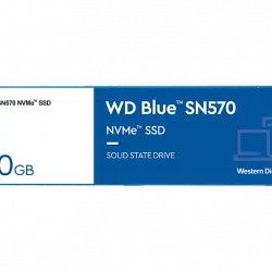 Disco duro SSD interno 500 GB - Western Digital WD Blue SN570 NVMe SSD, Lectura 3500 MB/s, M.2 2280, Azul