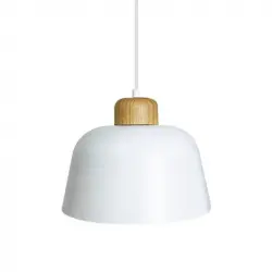 Efectoled Lámpara Colgante De Metal Y Madera Wawak Negro