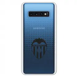Funda Oficial Valencia Escudo Transparente Negro Trama Para Samsung Galaxy S10