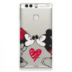 Funda Para Huawei P9 Plus Oficial De Disney Mickey Y Minnie Beso - Clásicos Disney