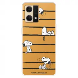 Funda Para Oppo Reno 7 4g Oficial De Peanuts Snoopy Rayas - Snoopy