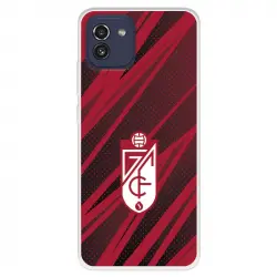 Funda Para Samsung Galaxy A03 Del Granada Cf Escudo - Líneas Rojas Y Negras - Licencia Oficial Granada Cf