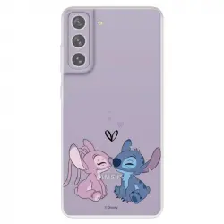 Funda Para Samsung Galaxy S21 Fe Oficial De Disney Angel & Stitch Beso - Lilo & Stitch