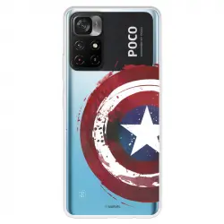 Funda Para Xiaomi Poco M4 Pro 5g Oficial De Marvel Capitán América Escudo Transparente - Marvel