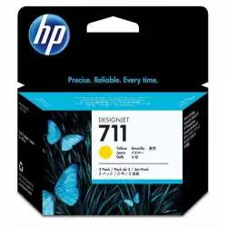 HP 711 Pack 3 Cartuchos de Tinta Original Amarillo